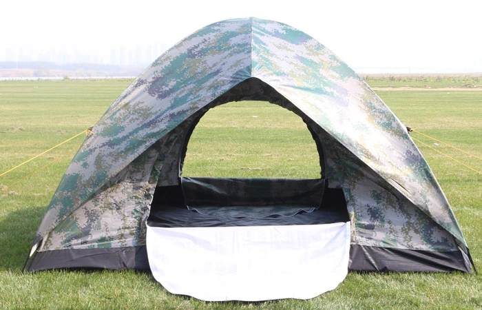 Outdoor 4 Man Pop up Camouflage Waterproof Camping Tent with Four Pine Poles