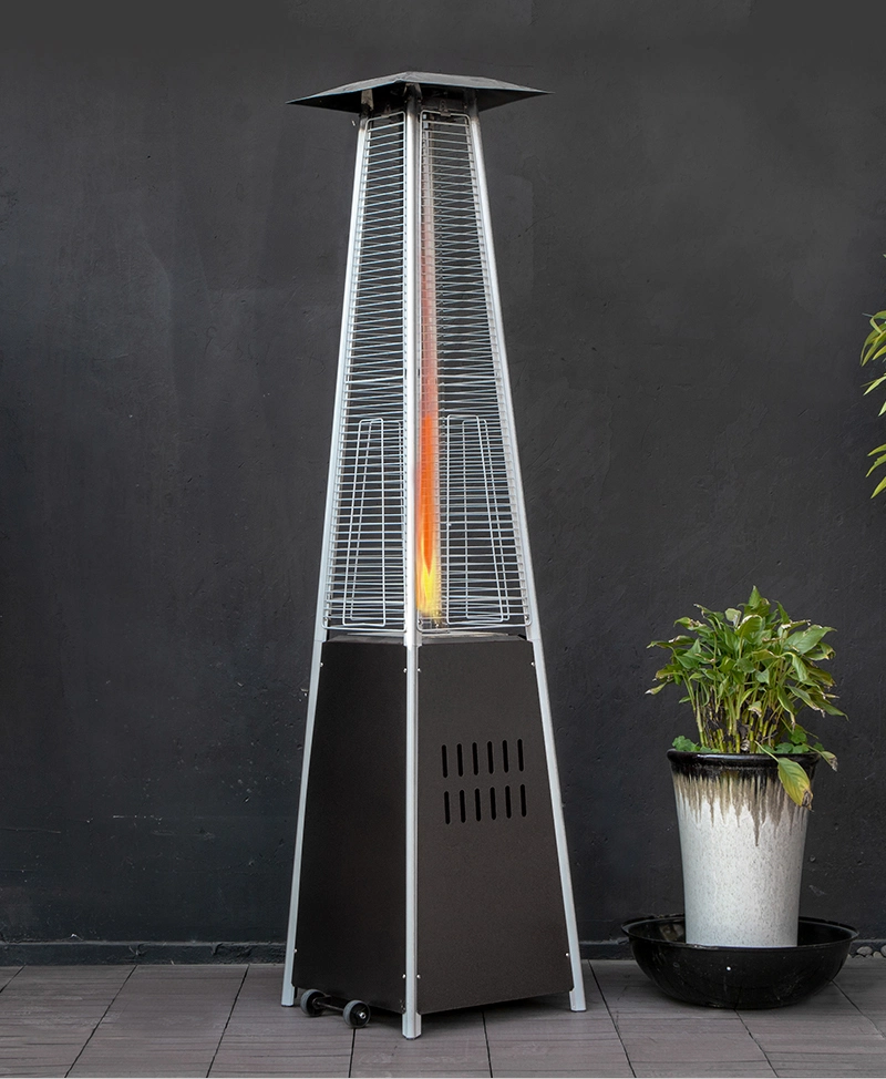 Golden Infrared Heater Patio Outdoor Garden Standing Pyrmaid Patio Heater Gas Propane Patio Heater
