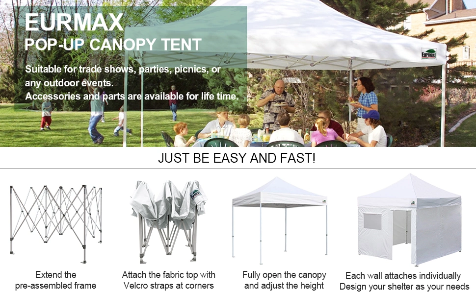 Steel Folding Canopy Tent, Pop up Gazebo Tent, Trade Show Easy up Display