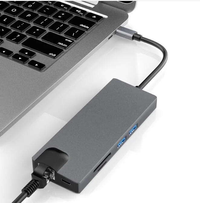 Multi Function 6 in 1 USB 3.0 Mini Adapter Hub Type-C USB3.0 USB-C Adapter Type C Hub