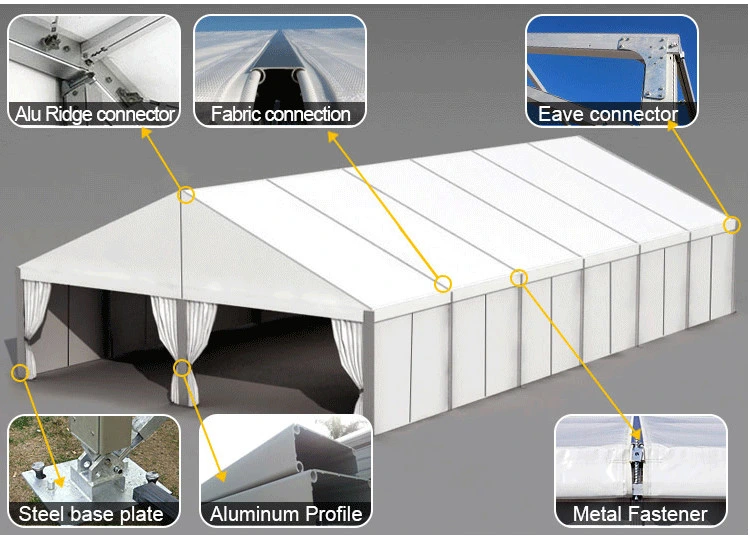 Heavy Duty 15X60m Industrial Warehouse Tent with Solid Wall for Sale