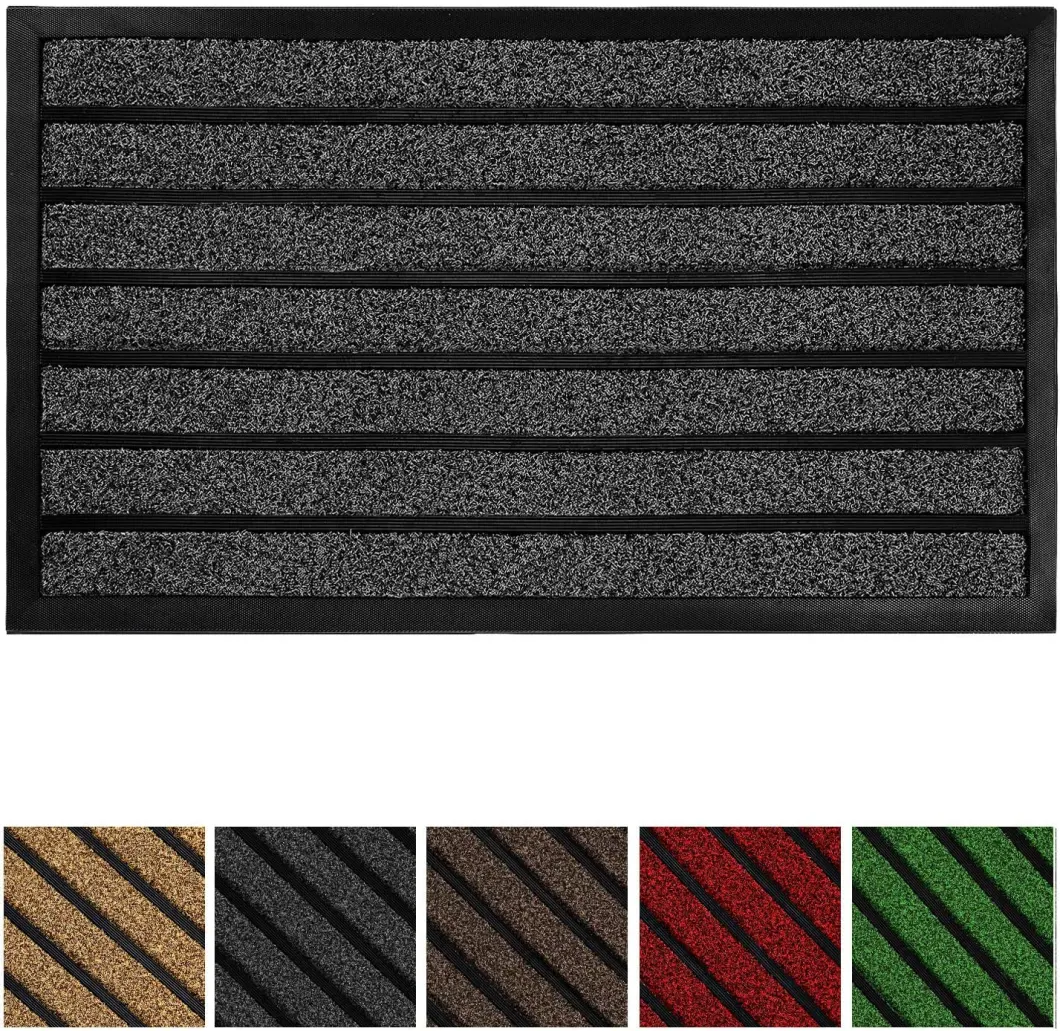 Original Durable Striped Door Mat, Indoor Outdoor, Easy Clean, Heavy Duty Doormat, 29X17, Striped Chocolate
