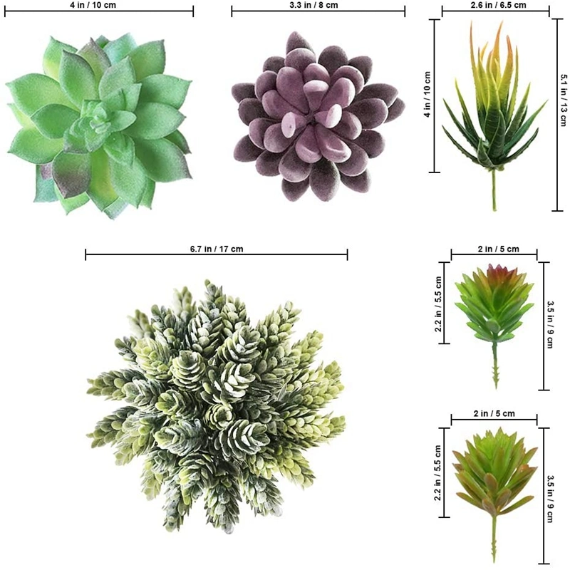 Artificial Succulent Plants Fake Assorted - 16 Pack - Unpotted Face Succulent Plants