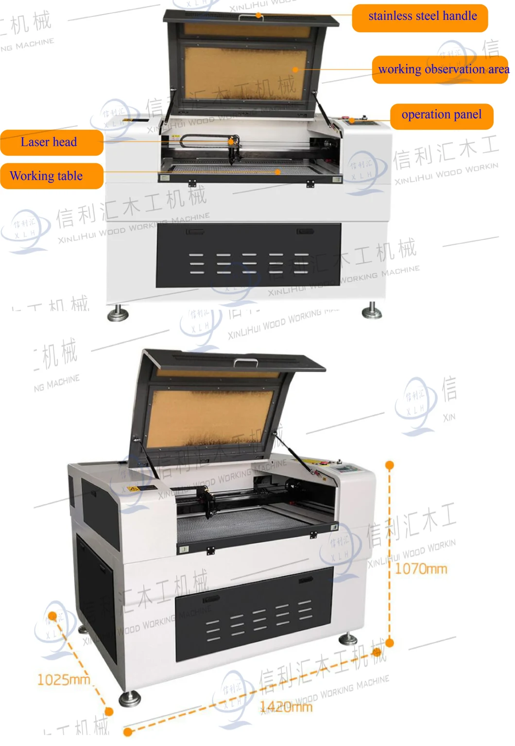 Cheap Price Wood MDF Acrylic Leather Clothing Grainte Stone CNC CO2 Laser Engraving Machine for Sale Acrylic Sheet Cutting Machine
