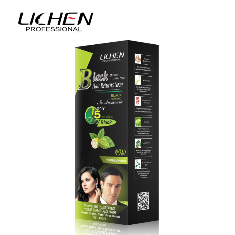 Lichen Wholesale Dye Black Hair Salon Shampoo Black Color Shampoo