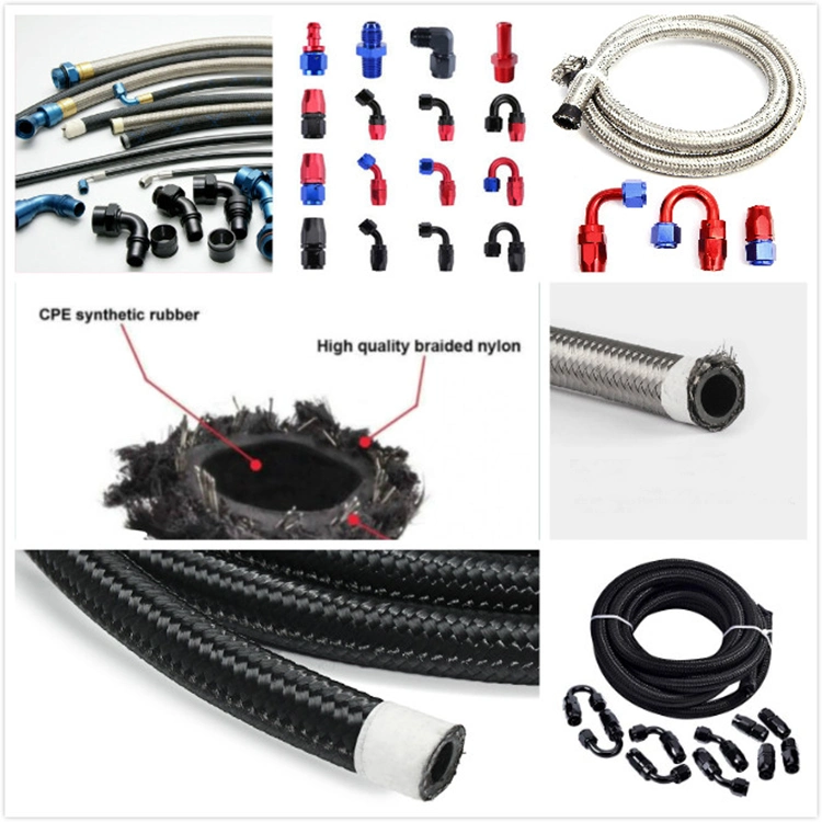 SAE J1532 10an An10 Stainless Steel Braided PTFE Fuel Line Oil Cooler Hose