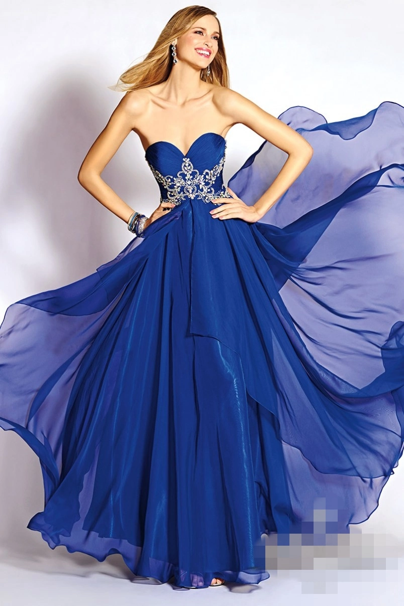Navy blue Party Evening Gowns Beading Waist Cocktail Prom Dresses Chiffon Long Ladies Vestidos Dress