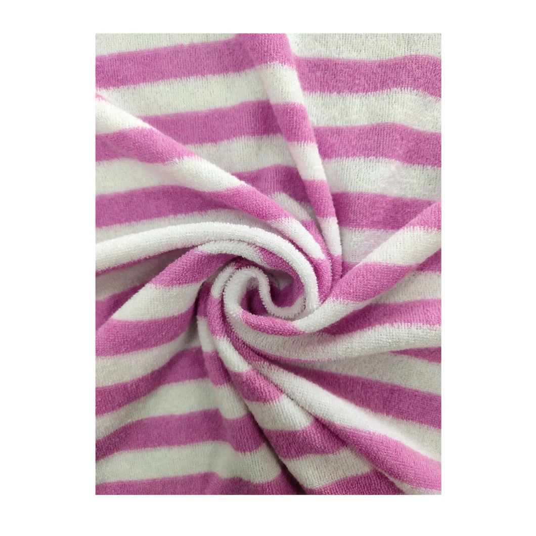 Hot Sale Knitting Textile Bright Colour Yarn-Dyed Stripe Terry Knitted Fabric for Pyjamas/Nightwear