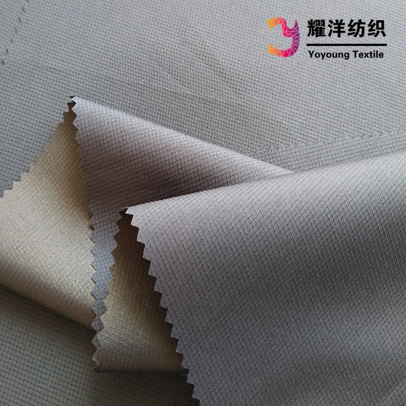 PU Coating Grid Polyester Pongee Waterproof Flexible Umbrella Fabric and Camping Tent