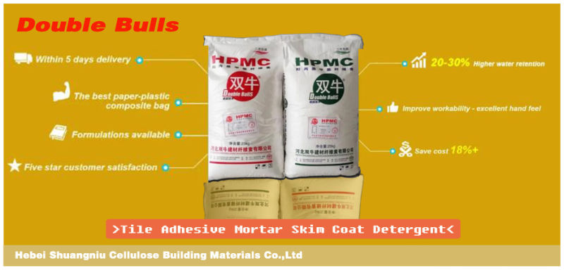 Construction Additive as HPMC for Cement, Motar, Skim Coat, Putty, Gypsum
