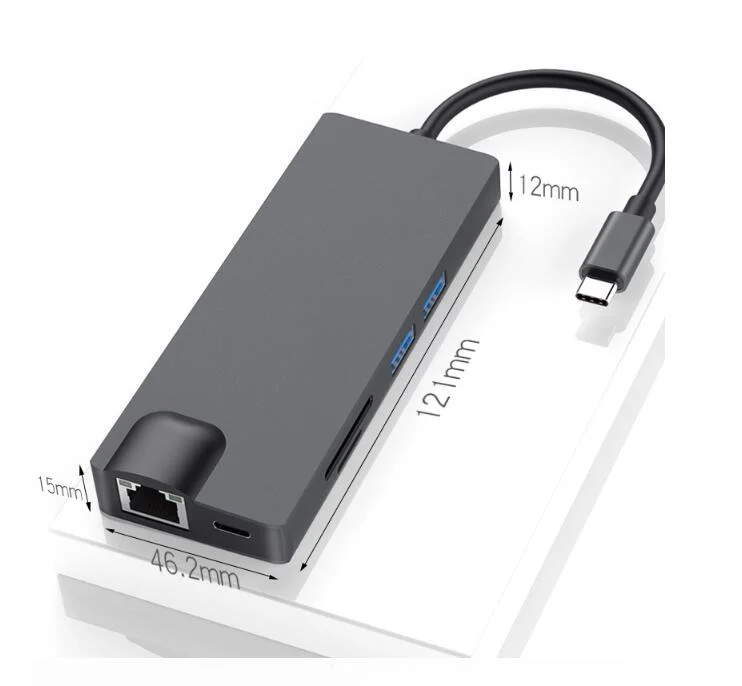 Multi Function 6 in 1 USB 3.0 Mini Adapter Hub Type-C USB3.0 USB-C Adapter Type C Hub