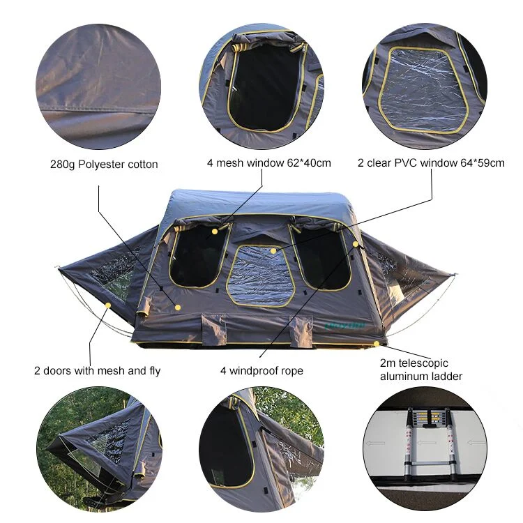 Wholesale Camping Soft Cover Roof Top Tent 2-3 Person Inflatable Car Roof Top Tent for Family