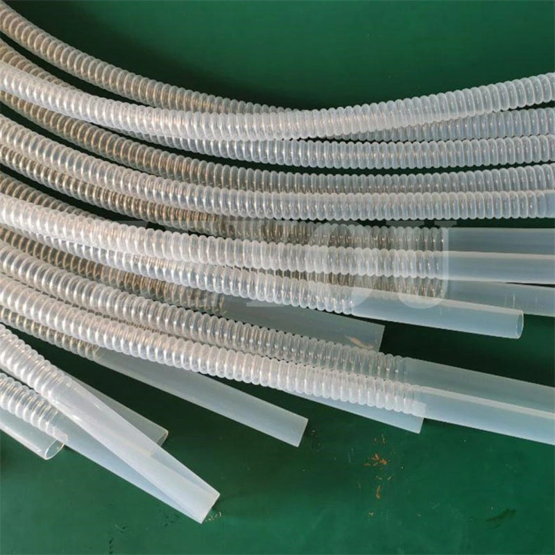 Clear PTFE FEP Corrugated Pipe PFA Plastic Bellows Convoluted Tube
