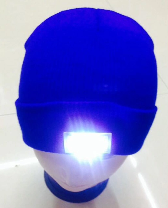 Winter Wholesale Adult Cheap Acrylic Knitted Multi Colors Ski LED Beanie Hat LED Light Beanie
