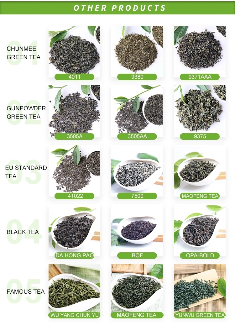 Manufacturer Direct Sales Chinese Wholesale Loose Leaf Tea Gunpowder Green Tea 3505, 3506 Green Tea Leaves