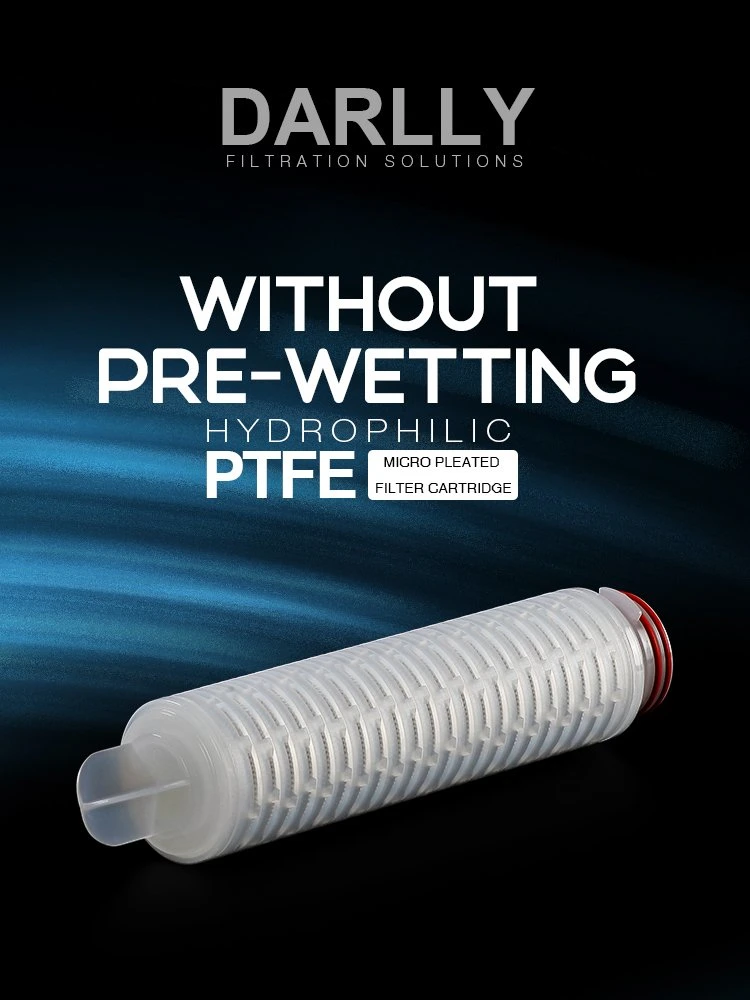 Darlly Hydrophilic PTFE Membrane Filter Cartridge for Strong Causticity Liquid Strong Oxidizing Property Liquid