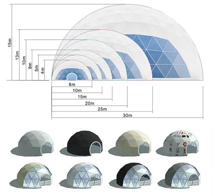 Small Dome Geodesic Tent with Transparent PVC Cover for Sale