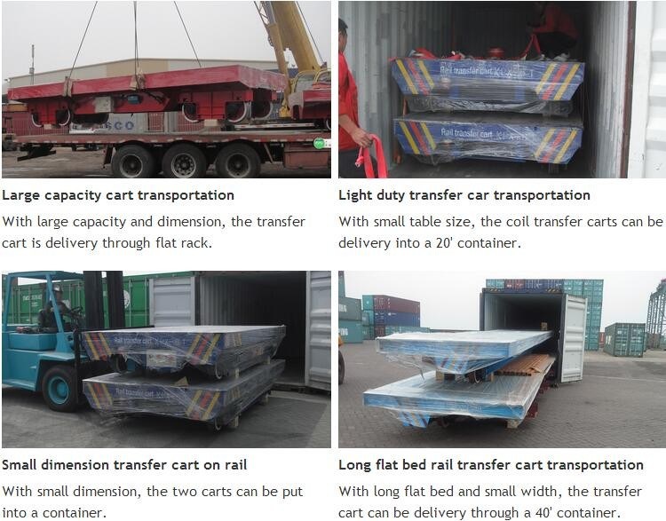 Motorized Industry Use Transfer Cart for Metal Industry on Rails