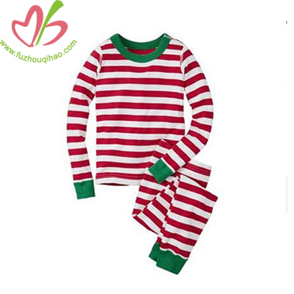 100% Cotton Stripe Pajamas Christmas Kids' Clothes