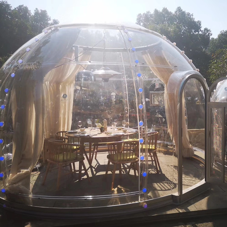 High Security Transparent Inflatable Clear Igloo Glamping House Geodesic Dome Tent/ Luxury Inflatable Bubble Tent