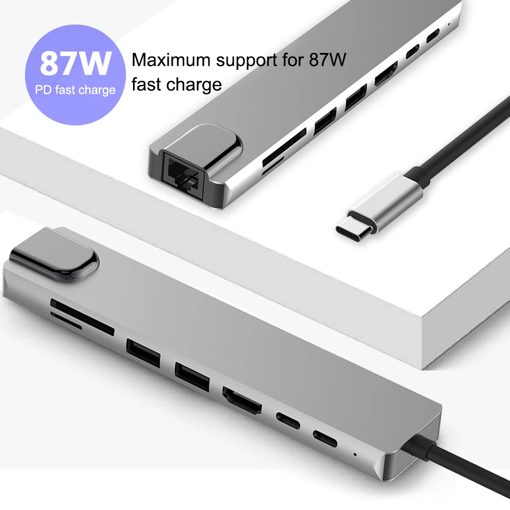 Lanetop 8-in-1 Type C Hub USB C to USB 3.0 Ports USB 2.0 Port SD/TF Card Reader USB-C Power Delivery for MacBook PRO