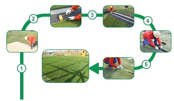 45mm Green Polypropylene Curly Fibers Artificial Grass for Gym Turf
