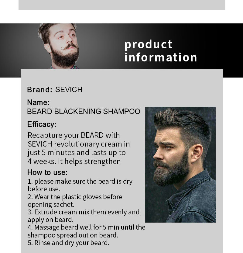 Pure Natural Beard Smoothing Moisturizing Beard Shampoo Beard Black Dye Shampoo