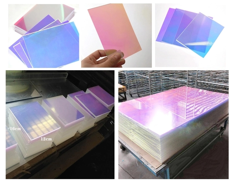 Custom Size Iridescent Acrylic Rainbow Cast Coloured Dichroic Acrylic Sheet