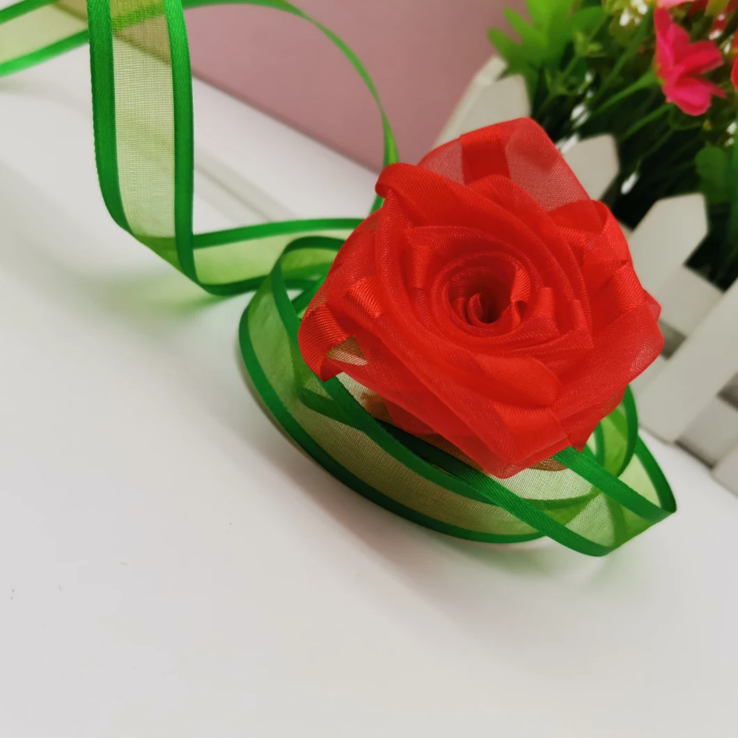 China Factory Red Satin Edge Organza Ribbons for Festival with Best Prices