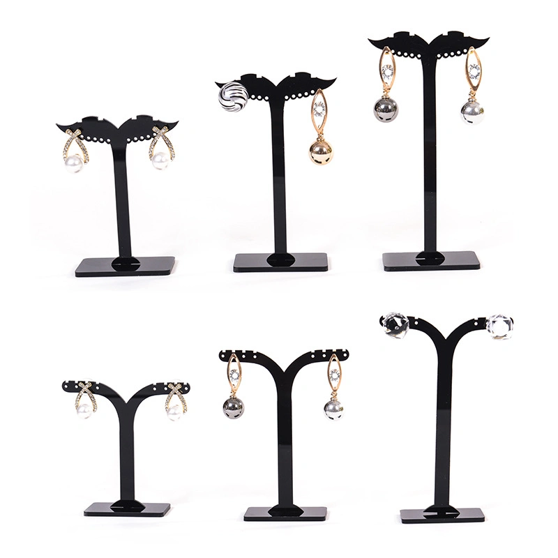 Black Acrylic Earrings Jewelry Display Stand