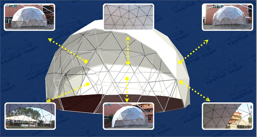 2018 Clear Transparent White PVC Luxurious Geodesic Tent Fastup
