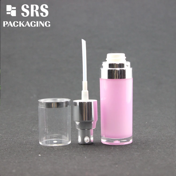SRS Round Pink Acrylic Plastic Spray Lotion Pump Bottle