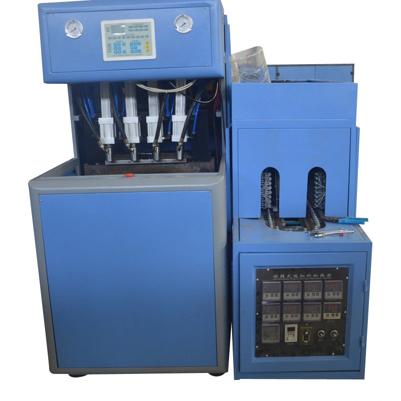 Semi Automatic 4 Cavity Mineral Water Blow Molding Machine with Automatic Bottle Dropping