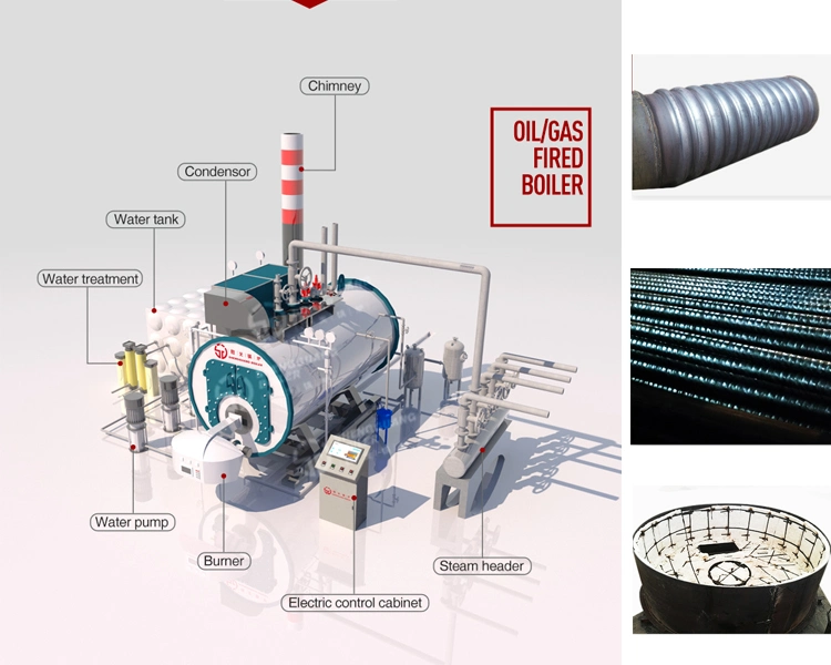 6000 Kg/H Easy Installed Gas Furnace Oil Steam Boiler