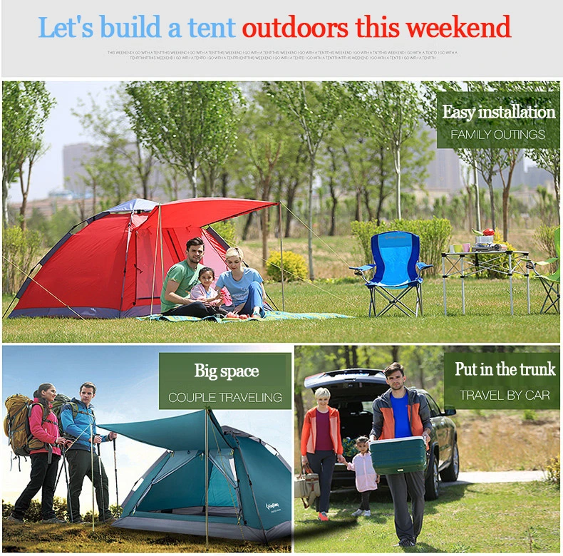 Automatic Speed Open Outdoor 3-4 People Fully Automatic Large Single Layer Leisure Outdoor Family Tent Ceremony Camping Tent