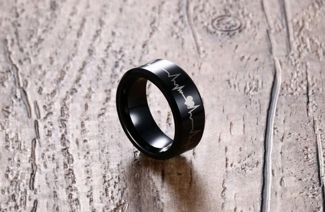 Tungsten Gold Ring ECG Couple Ring Ins Niche Ring Men Domineering Wedding Ring for Men Tst8132
