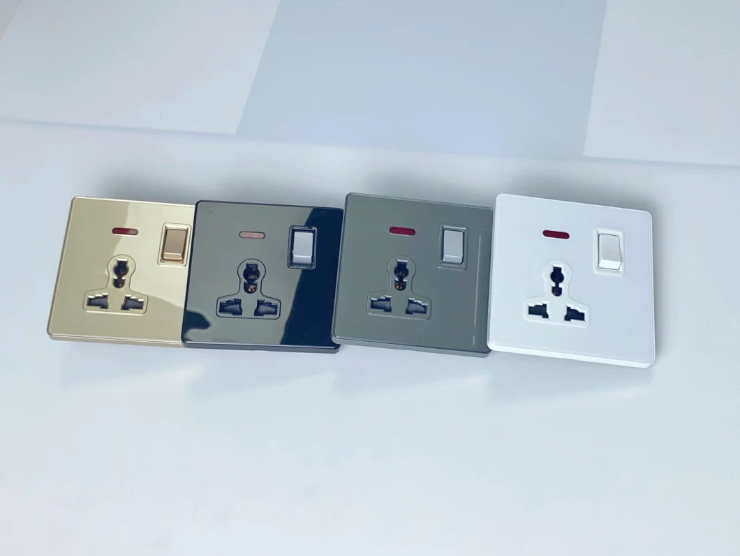 BS Acrylic Plate Frameless Electrical Switch Socket 10A Wall Light Switch