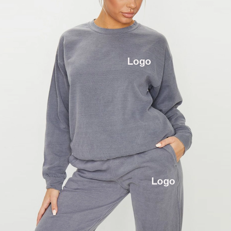 2020 New Fashion Grey Sweat Suits Casual Loungewear Sweatsuit Set Tracksuits for Women