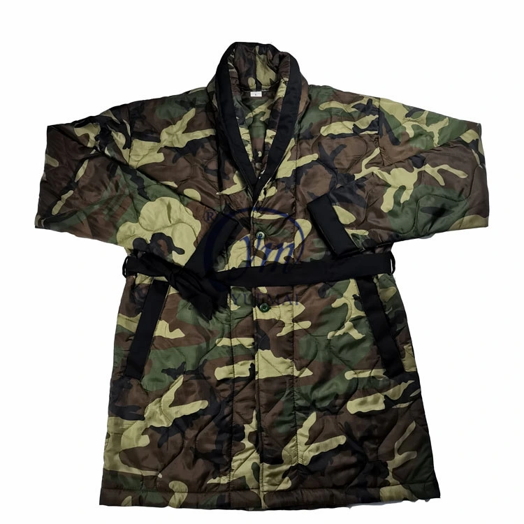 Warm Winter Smoking Woobie Robe Military Army Camo Night Gown with Double Side Quilted