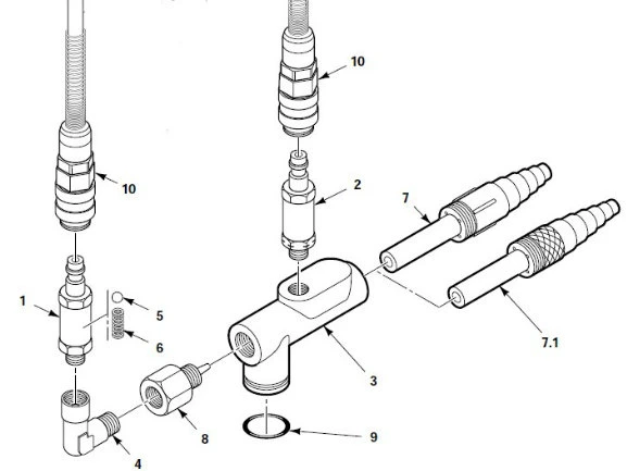 Hose Fitting - Teflon   354 201# for Powder Injector