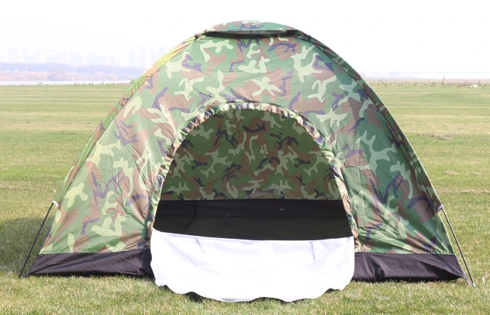 Outdoor 4 Man Pop up Camouflage Waterproof Camping Tent with Four Pine Poles