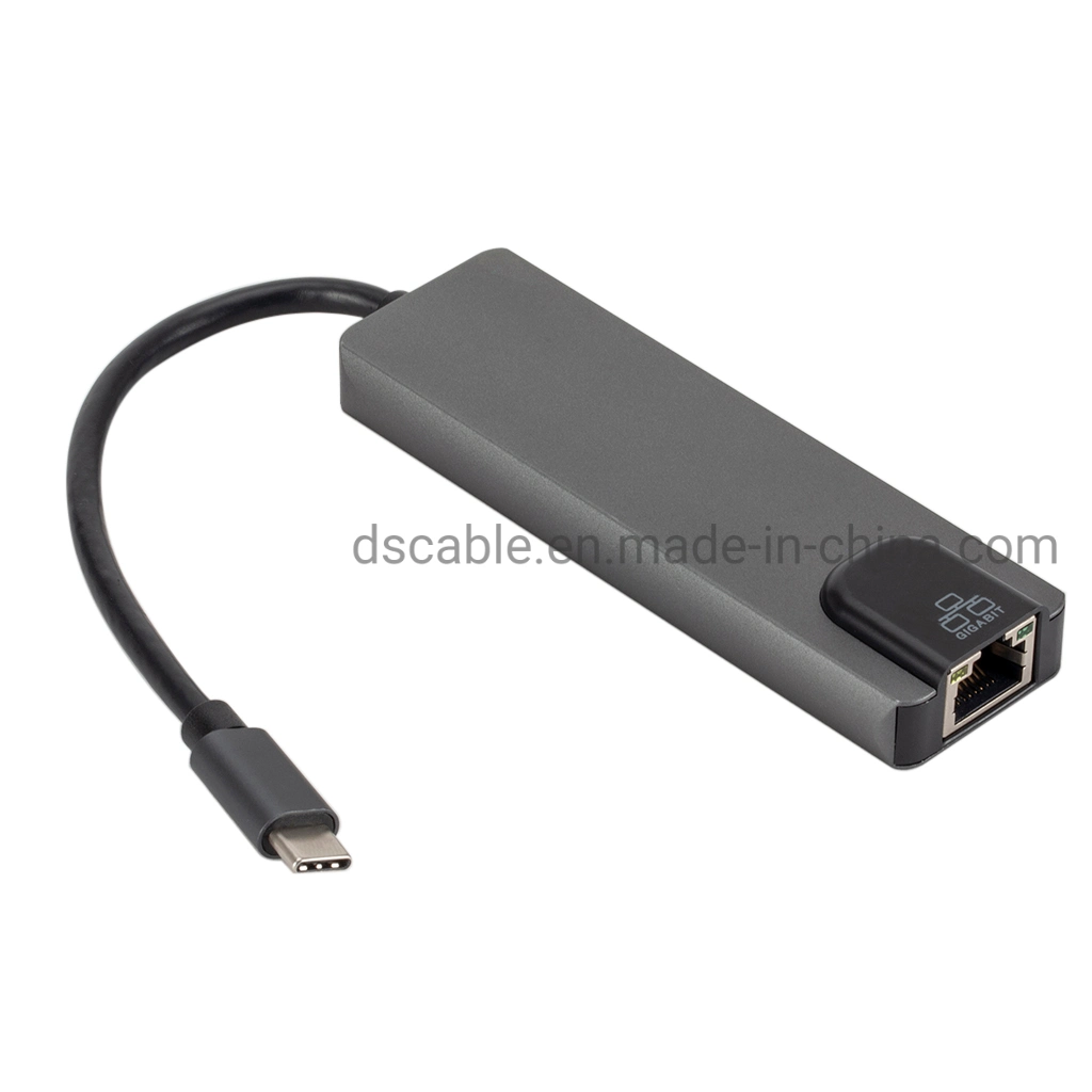 5in1 USB-C Hub Type-C Hub with HDMI 4K/ Pd/ USB3.1/ Gigabit LAN Adapter Port