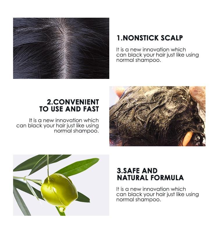 Wholesale Pure Organic Black Hair Shampoo Hair Dye Shampoo