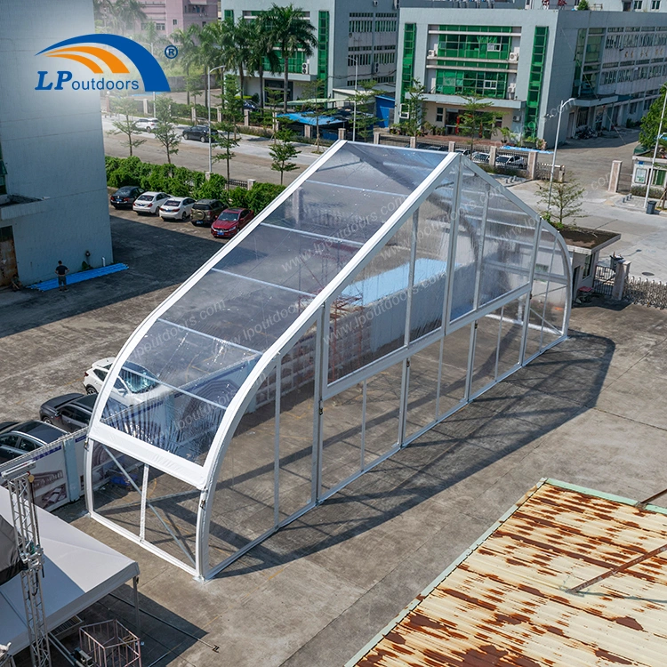 UV Protection Curved Transparent Tent Temporary Party Building for Musica Festival