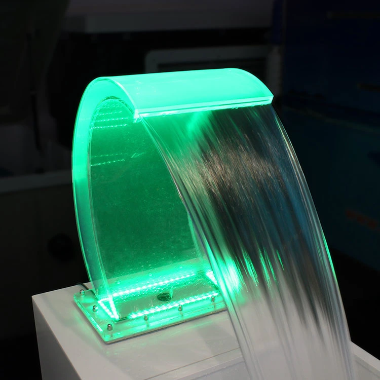 Acrylic Material LED Light Sheer Waterfall with Stainless Steel Base