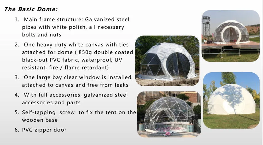 Outdoor Luxury Dome Safari Tent for Hotel
