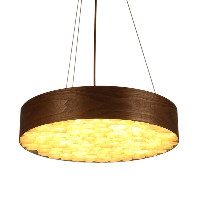 Wood Acrylic Material Ring Shape LED Light for Decorartion Project Showroom