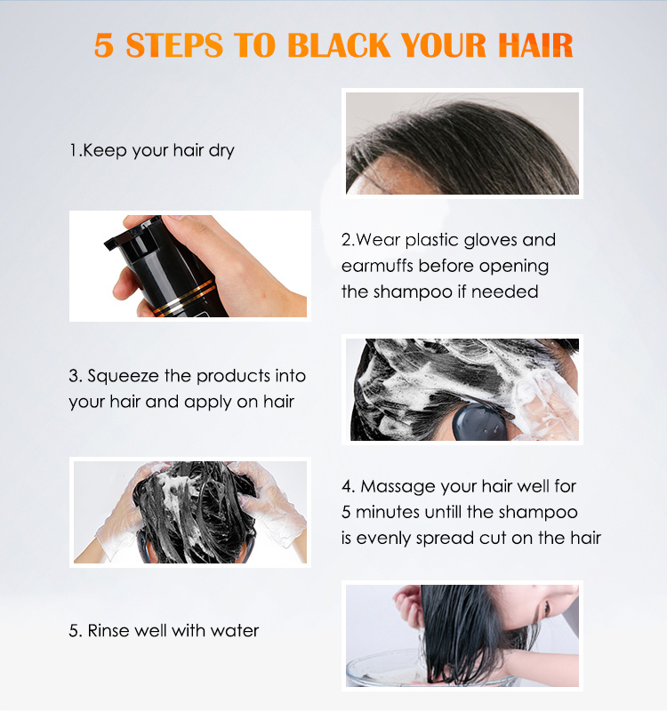 Healthy Black Hair Shampoo Black Hair Dye Shampoo OEM/ODM