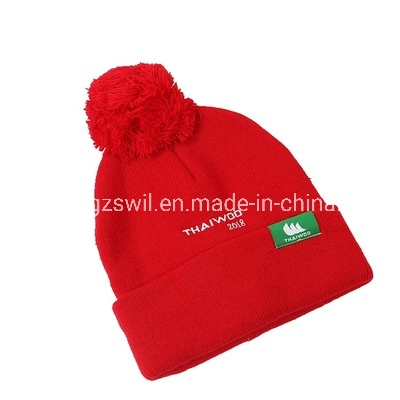 Fashion Exhibition Screen Printing Decoration Acrylic Fabric Promotion Knitted Beanie