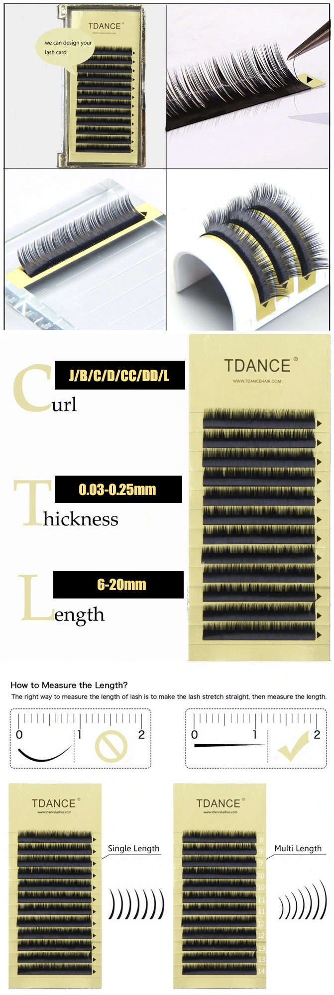 Tdance Best Price Inidividual Eyelash Extension Real Silk Lashes